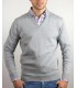 SUETER CUELLO PICO MEZCLA LANA MERINO GRIS CLARO