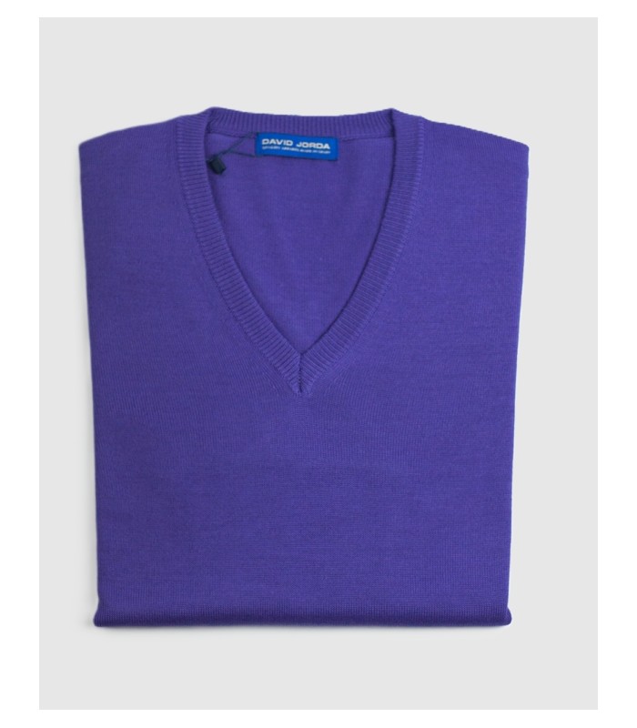 SUETER CUELLO PICO MEZCLA LANA MERINO LAVANDA