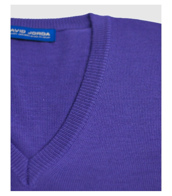 SUETER CUELLO PICO MEZCLA LANA MERINO LAVANDA