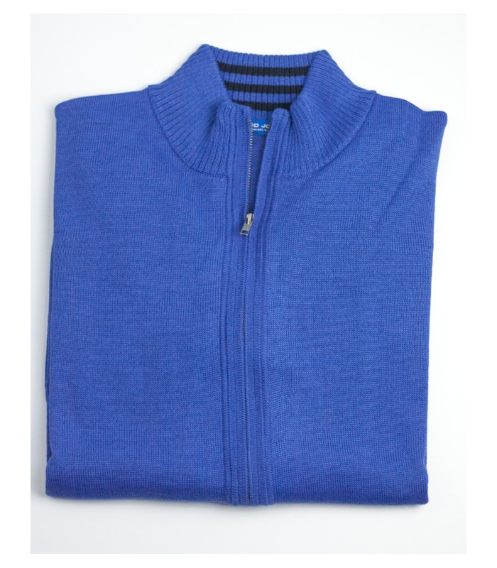 CHAQUETA MEZCLA LANA MERINO  AZUL