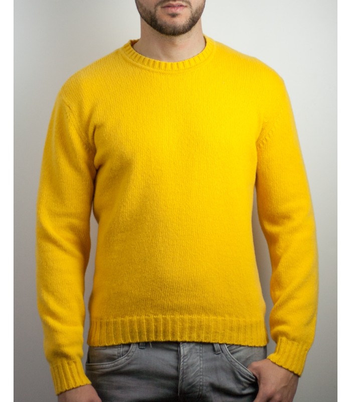 SUETER GRUESO REDONDO MEZCLA LAMBSWOOL AMARILLO