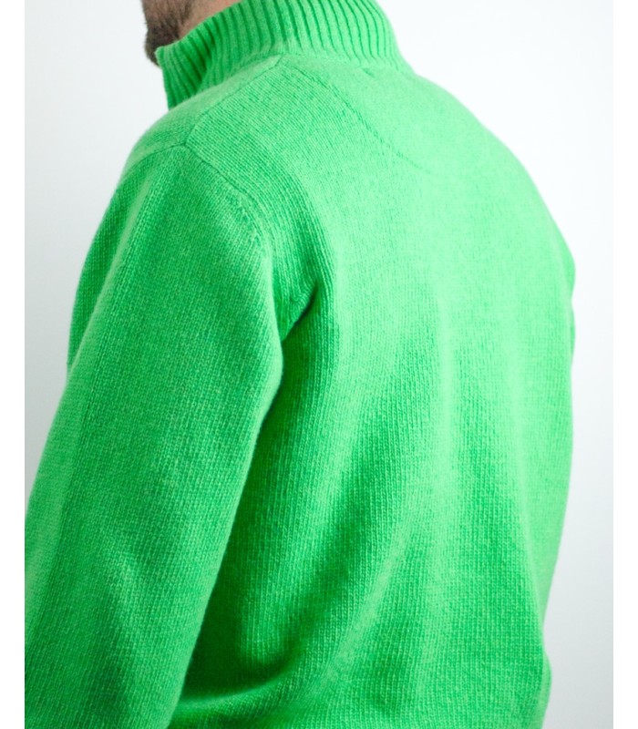 SUETER GRUESO CREMALLERA MEZCLA LAMBSWOOL VERDE