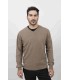 SUETER PICO MEZCLA LAMBSWOOL MARRON CLARO