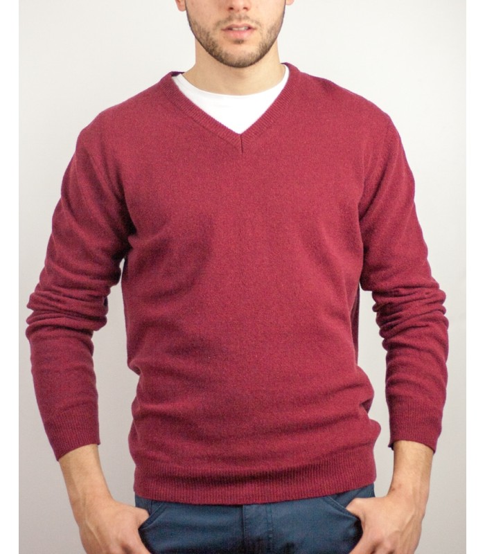 SUETER PICO MEZCLA LAMBSWOOL ROJO OSCURO