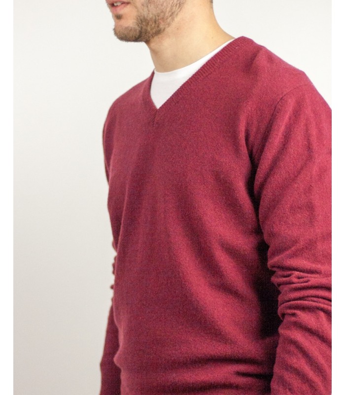 SUETER PICO MEZCLA LAMBSWOOL ROJO OSCURO