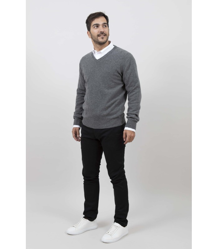 SUETER PICO MEZCLA LAMBSWOOL GRIS MEDIO