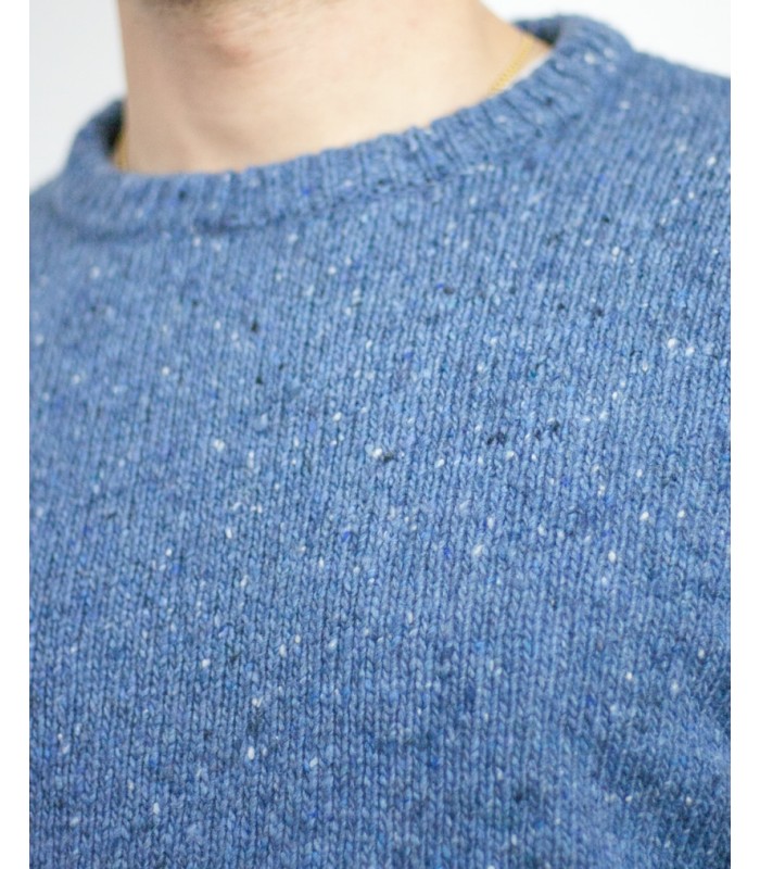 Sweater DAVID JORDA, round neck, made with recycled yarn Blue