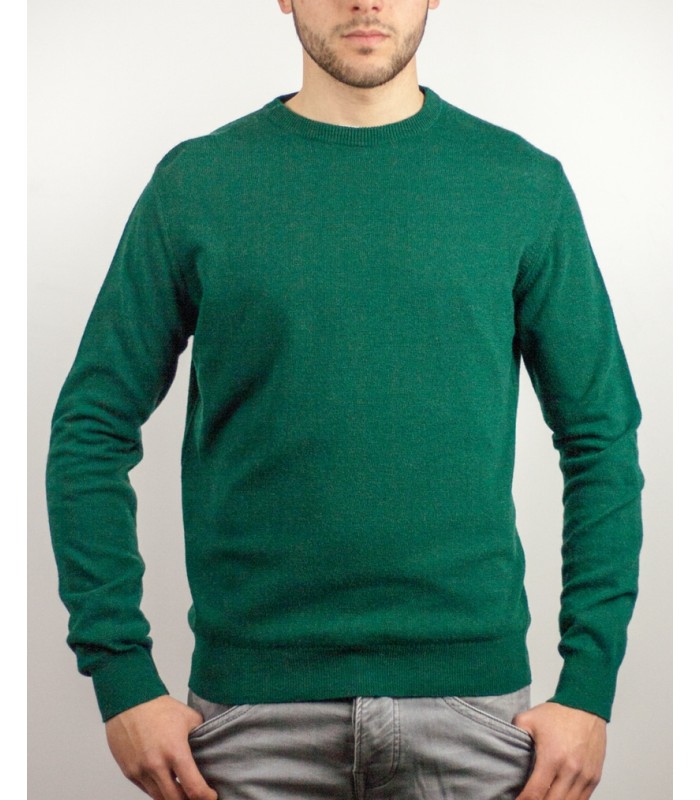 ROUND NECK SWEATER CASHMERE BLEND GREEN