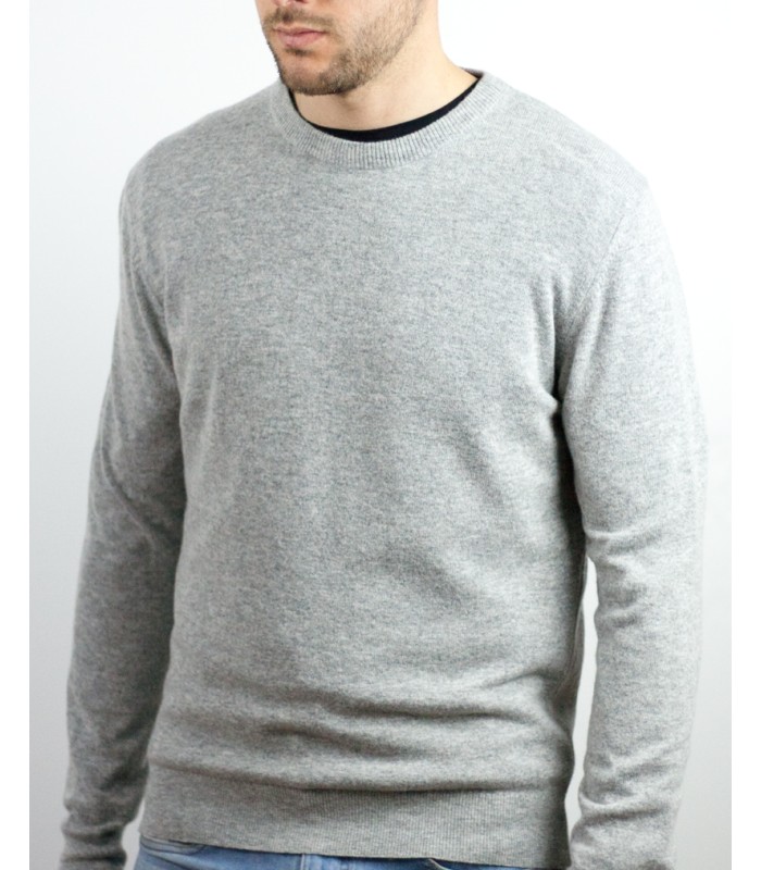 SUETER REDONDO MEZCLA CASHMERE GRIS CLARO