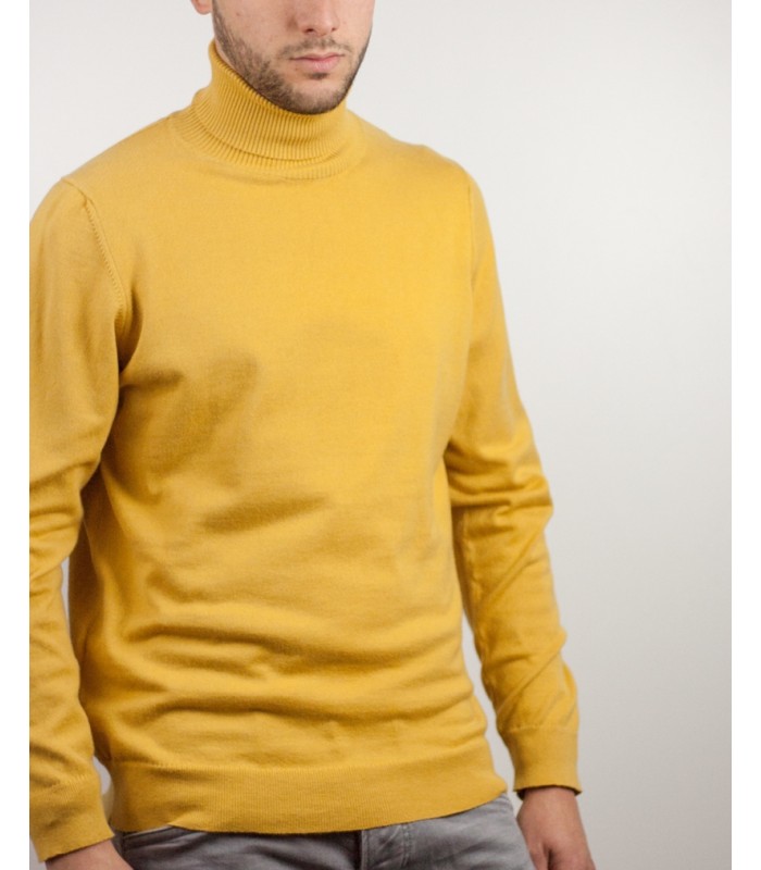 SUETER CUELLO ALTO ALGODÓN ORGÁNICO AMARILLO