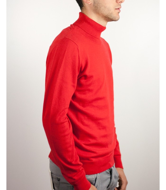 SUETER CUELLO ALTO ALGODÓN ORGÁNICO ROJO