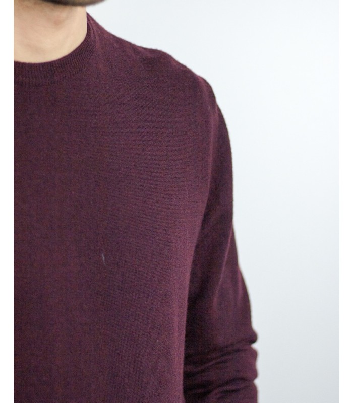 ROUND NECK SWEATER 100% Extrafine wool DIRT BROWN