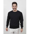 ROUND NECK SWEATER 100% Extrafine wool BLACK