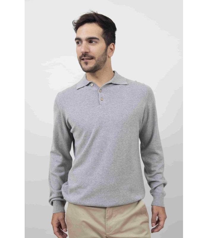 POLO BOTONES ALGODÓN ORGÁNICO GRIS