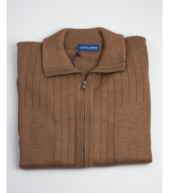 CARDIGAN MERINO WOOL BLEND BROWN