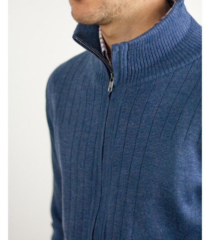 CARDIGAN MERINO WOOL BLEND INDIGO BLUE