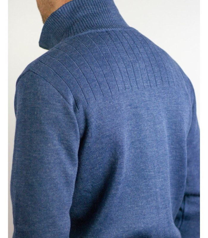 CARDIGAN MERINO WOOL BLEND INDIGO BLUE