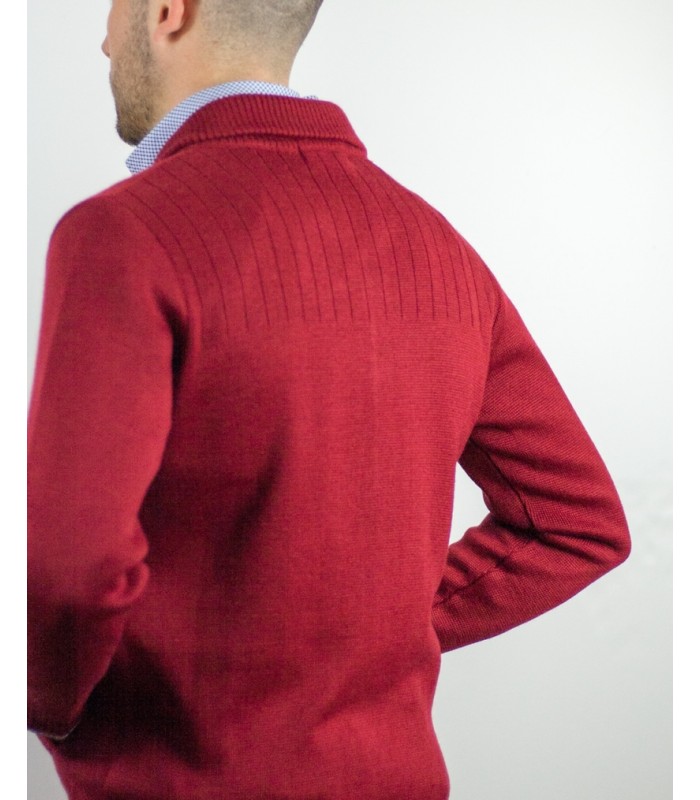 CARDIGAN MERINO WOOL BLEND DARK RED