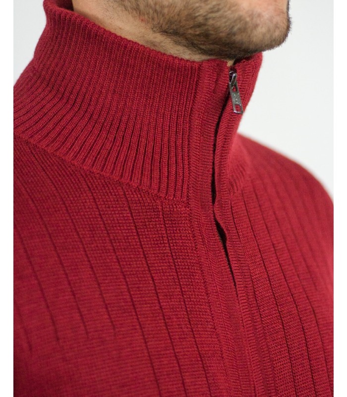 CARDIGAN MERINO WOOL BLEND DARK RED