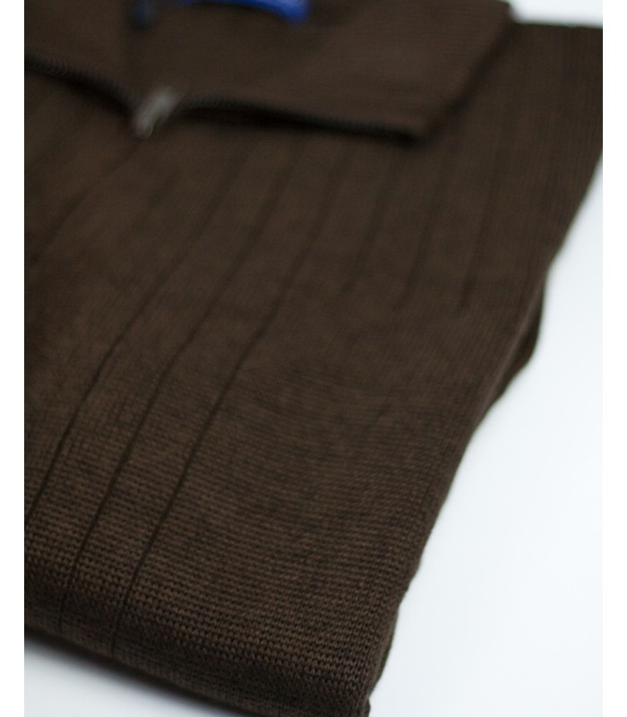 CARDIGAN MERINO WOOL BLEND DIRT BROWN