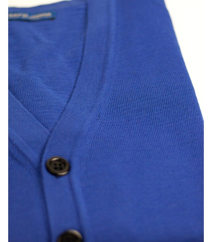 CLASSIC BUTTONS CARDIGAN MERINO WOOL BLEND BLUE