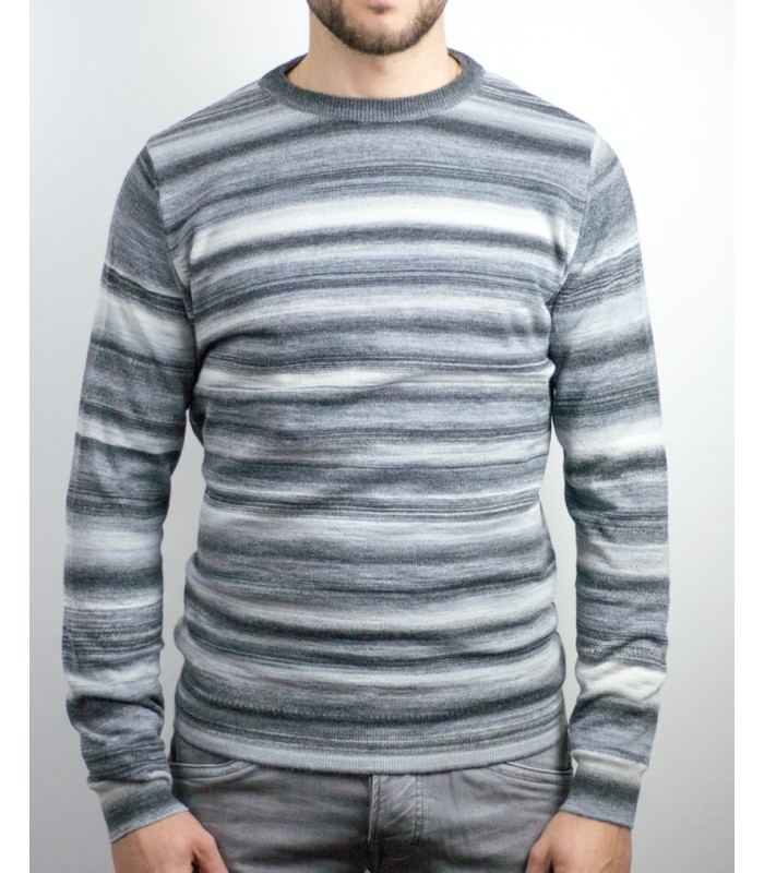 ROUND NECK SWEATER ALPCA BLEND GREY PRINT