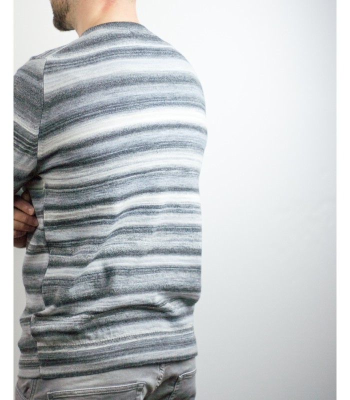 ROUND NECK SWEATER ALPCA BLEND GREY PRINT