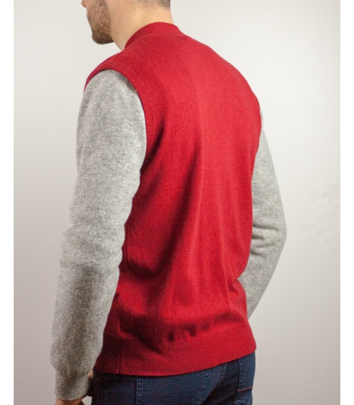 CHALECO BOTONES CON CASHMERE ROJO