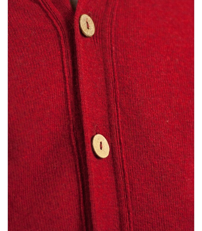 CHALECO BOTONES CON CASHMERE ROJO